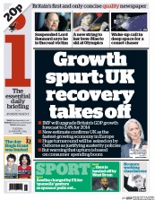 I Newspaper Newspaper Front Page (UK) for 21 January 2014