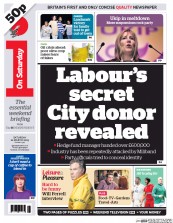 I Newspaper (UK) Newspaper Front Page for 21 March 2015