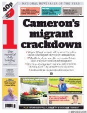 I Newspaper (UK) Newspaper Front Page for 21 May 2015