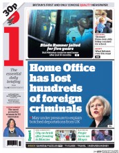 I Newspaper (UK) Newspaper Front Page for 22 October 2014