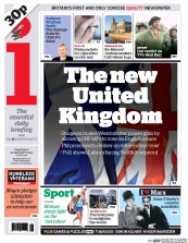 I Newspaper (UK) Newspaper Front Page for 22 January 2015