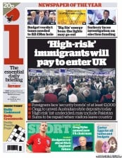 I Newspaper Newspaper Front Page (UK) for 22 March 2013
