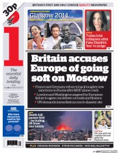 I Newspaper Newspaper Front Page (UK) for 22 July 2014