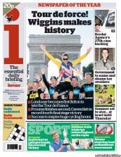 I Newspaper (UK) Newspaper Front Page for 23 July 2012