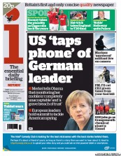 I Newspaper (UK) Newspaper Front Page for 24 October 2013