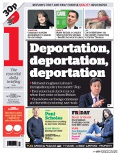 I Newspaper (UK) Newspaper Front Page for 24 October 2014