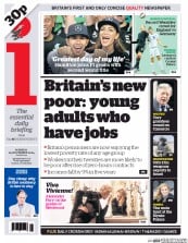 I Newspaper (UK) Newspaper Front Page for 24 November 2014