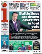 I Newspaper Newspaper Front Page (UK) for 24 January 2013