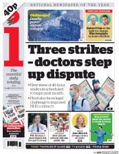 I Newspaper (UK) Newspaper Front Page for 24 February 2016