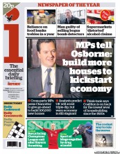I Newspaper (UK) Newspaper Front Page for 24 April 2013