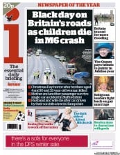 I Newspaper (UK) Newspaper Front Page for 26 December 2012