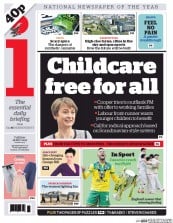 I Newspaper (UK) Newspaper Front Page for 26 May 2015