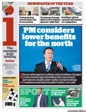 I Newspaper (UK) Newspaper Front Page for 26 June 2012