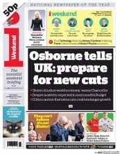 I Newspaper (UK) Newspaper Front Page for 27 February 2016
