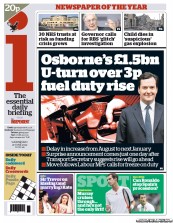 I Newspaper (UK) Newspaper Front Page for 27 June 2012