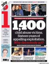 I Newspaper (UK) Newspaper Front Page for 27 August 2014