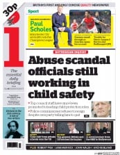 I Newspaper (UK) Newspaper Front Page for 28 August 2014