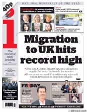 I Newspaper Newspaper Front Page (UK) for 28 August 2015