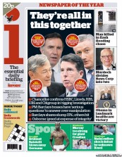 I Newspaper (UK) Newspaper Front Page for 29 June 2012
