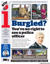 I Newspaper (UK) Newspaper Front Page for 29 July 2015