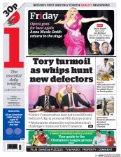 I Newspaper (UK) Newspaper Front Page for 29 August 2014