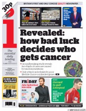 I Newspaper (UK) Newspaper Front Page for 2 January 2015