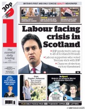 I Newspaper (UK) Newspaper Front Page for 2 February 2015