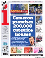 I Newspaper (UK) Newspaper Front Page for 2 March 2015