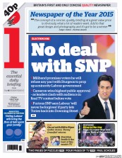 I Newspaper (UK) Newspaper Front Page for 2 May 2015