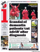 I Newspaper (UK) Newspaper Front Page for 2 July 2014