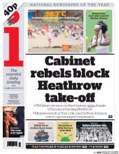 I Newspaper (UK) Newspaper Front Page for 2 July 2015