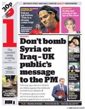I Newspaper Newspaper Front Page (UK) for 2 September 2014