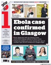 I Newspaper (UK) Newspaper Front Page for 30 December 2014