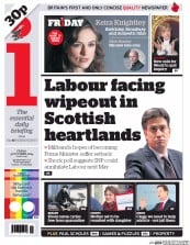 I Newspaper (UK) Newspaper Front Page for 31 October 2014