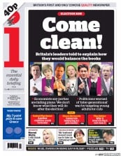 I Newspaper (UK) Newspaper Front Page for 31 March 2015
