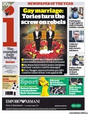 I Newspaper Newspaper Front Page (UK) for 4 February 2013