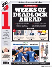I Newspaper (UK) Newspaper Front Page for 4 May 2015