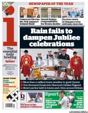 I Newspaper (UK) Newspaper Front Page for 4 June 2012