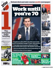 I Newspaper (UK) Newspaper Front Page for 5 December 2013