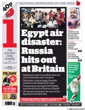 I Newspaper (UK) Newspaper Front Page for 6 November 2015