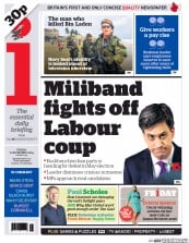 I Newspaper (UK) Newspaper Front Page for 7 November 2014