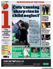 I Newspaper (UK) Newspaper Front Page for 7 January 2013