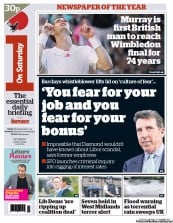 I Newspaper (UK) Newspaper Front Page for 7 July 2012