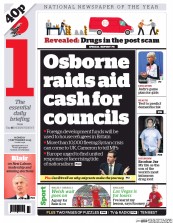 I Newspaper (UK) Newspaper Front Page for 7 September 2015