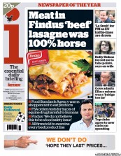 I Newspaper Newspaper Front Page (UK) for 8 February 2013