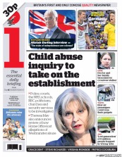 I Newspaper Newspaper Front Page (UK) for 8 July 2014