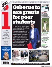 I Newspaper (UK) Newspaper Front Page for 8 July 2015