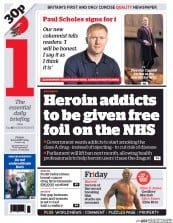 I Newspaper (UK) Newspaper Front Page for 8 August 2014