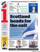 I Newspaper (UK) Newspaper Front Page for 8 September 2014