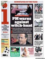 I Newspaper Newspaper Front Page (UK) for 9 November 2012